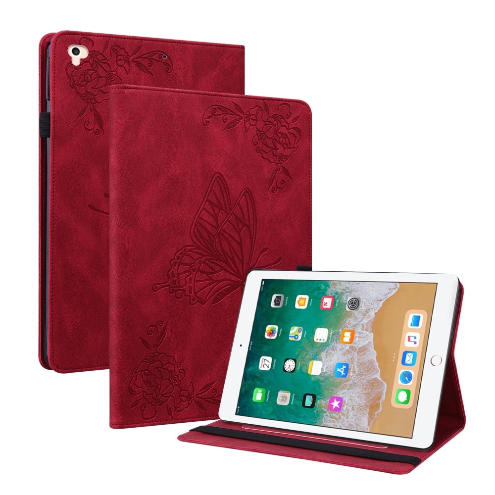 Læderetui Sommerfugle Apple iPad Air 9.7 1st Gen (2013) Rød