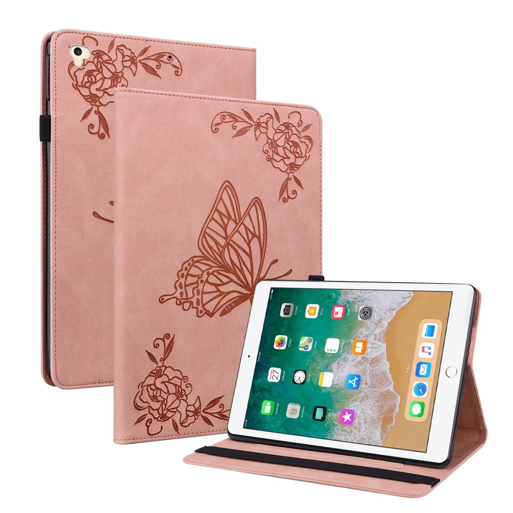 Læderetui Sommerfugle Apple iPad Air 9.7 1st Gen (2013) Lyserød