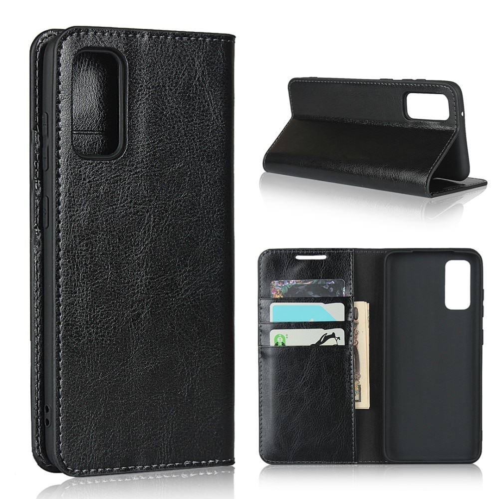 Mobiltaske Ægte Læder Samsung Galaxy S20 Sort