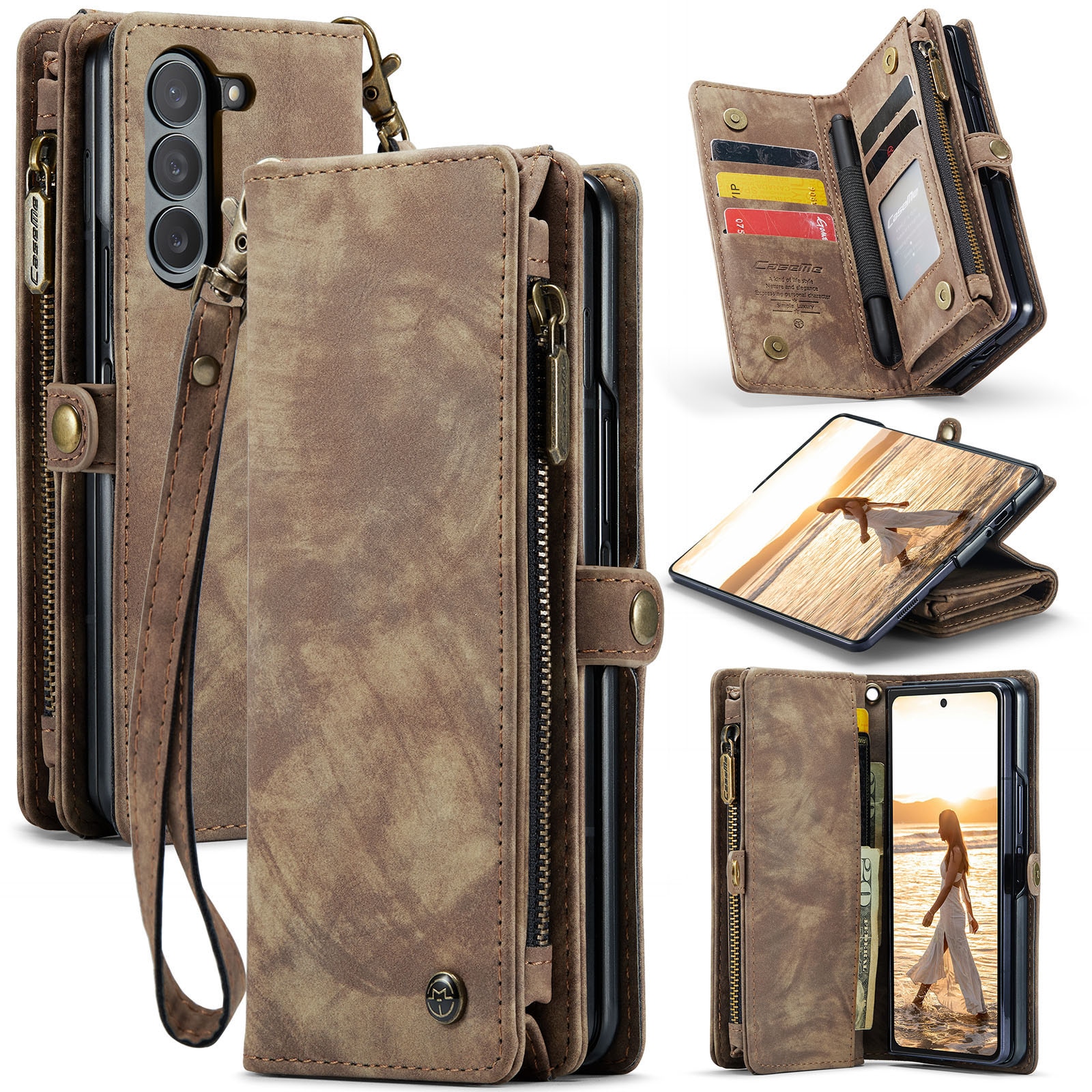 Multi-slot Mobiltaske Samsung Galaxy Z Fold 6 Brun