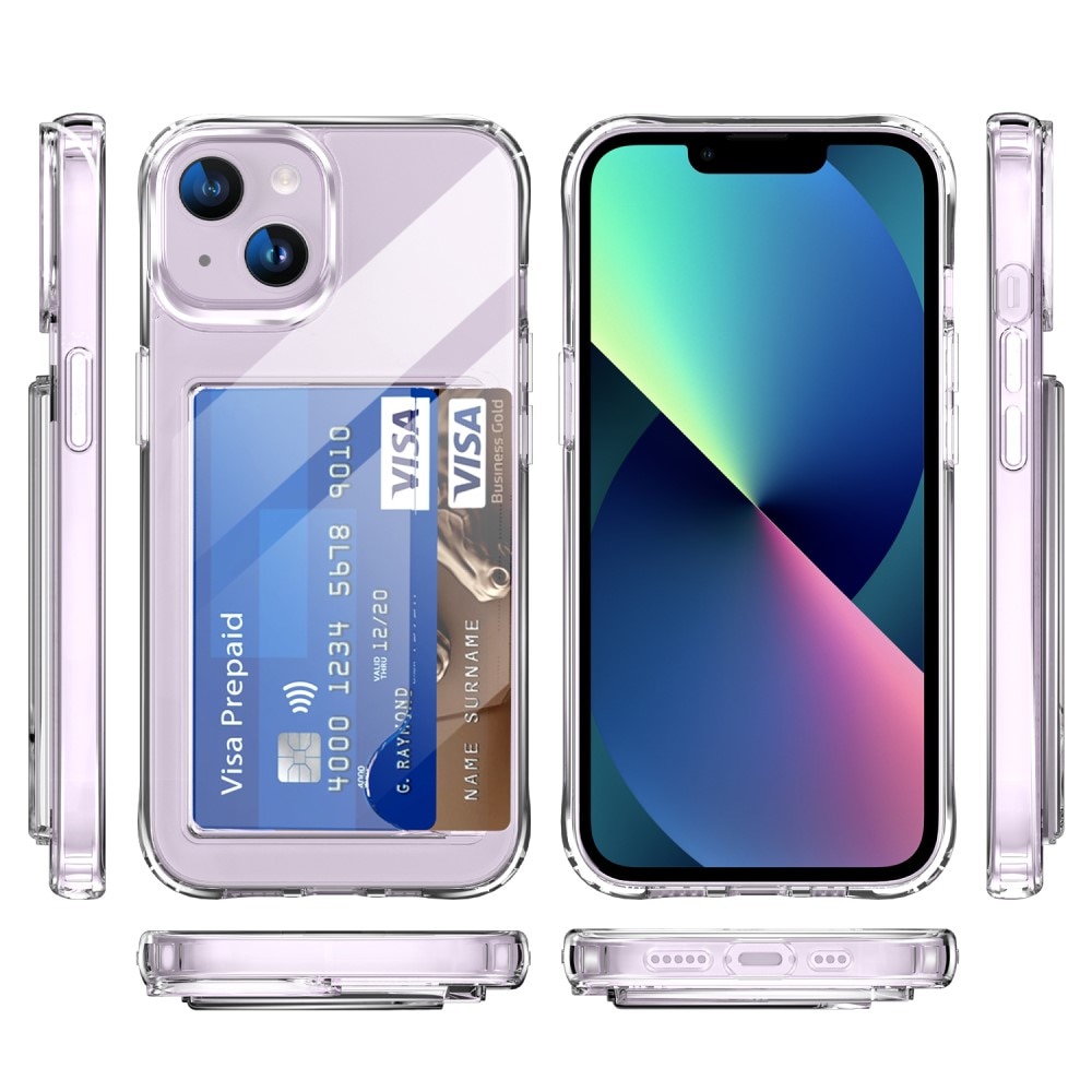 Hybridcover Kortholder iPhone 13 Gennemsigtig