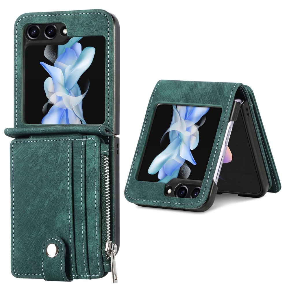 Zipper Multi-Slot Mobiltaske Samsung Galaxy Z Flip 6 grøn