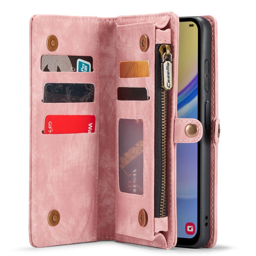 Multi-slot Mobiltaske Samsung Galaxy A15 Lyserød