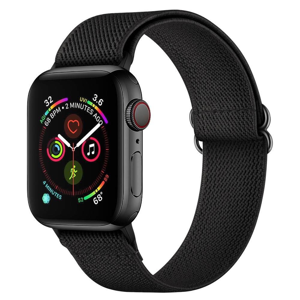 Elastisk Nylonurrem Apple Watch Series 10 42mm Sort