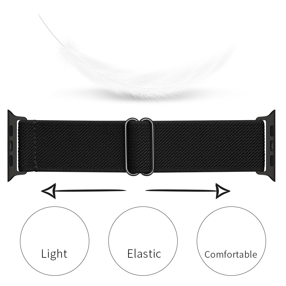 Elastisk Nylonurrem Apple Watch Series 4-6 40mm Mørkebrun