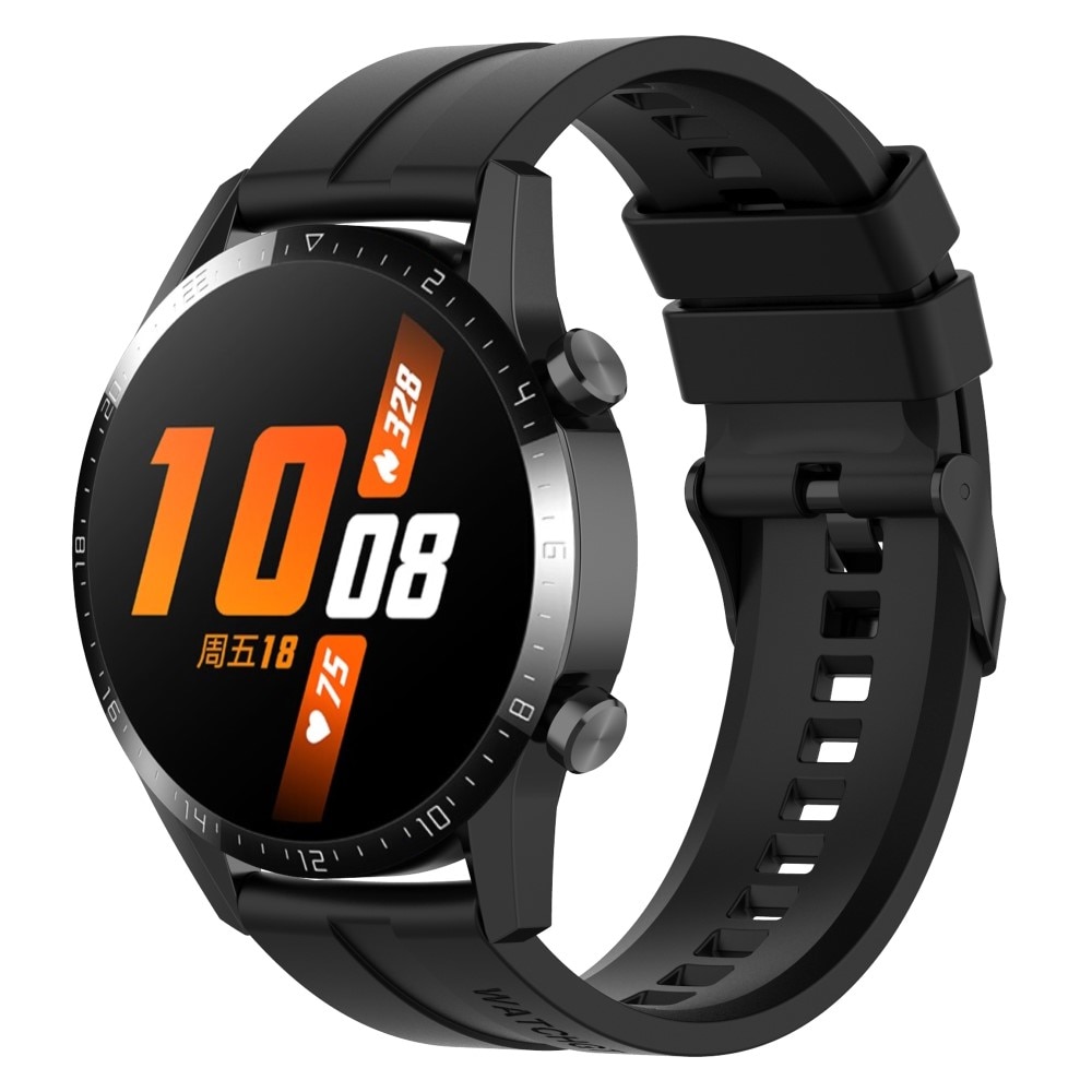 Rem af silikone til Huawei Watch GT 3 46mm/Watch GT Runner Sort