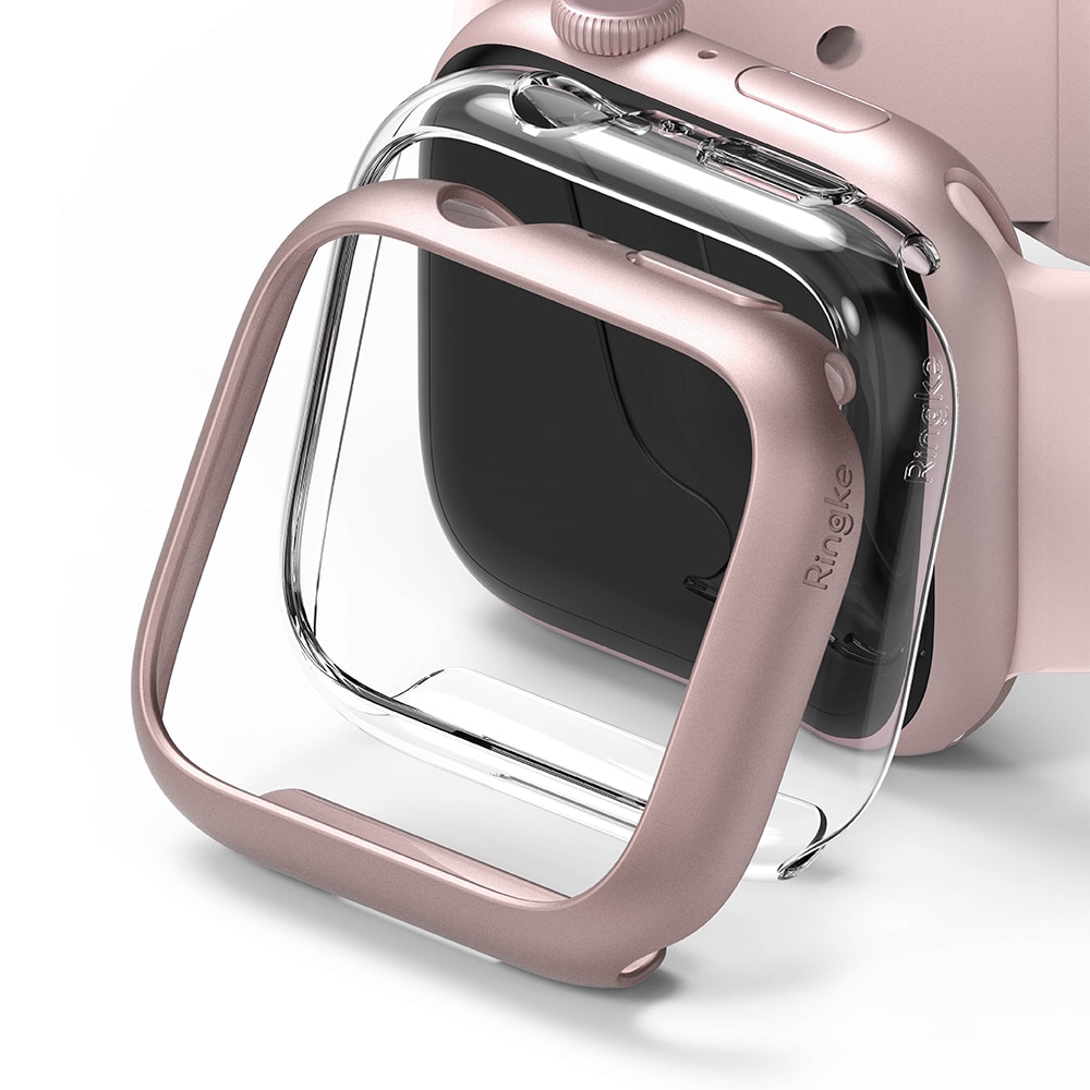 Slim Case (2-pack) Apple Watch Series 7 41mm Pink & Clear