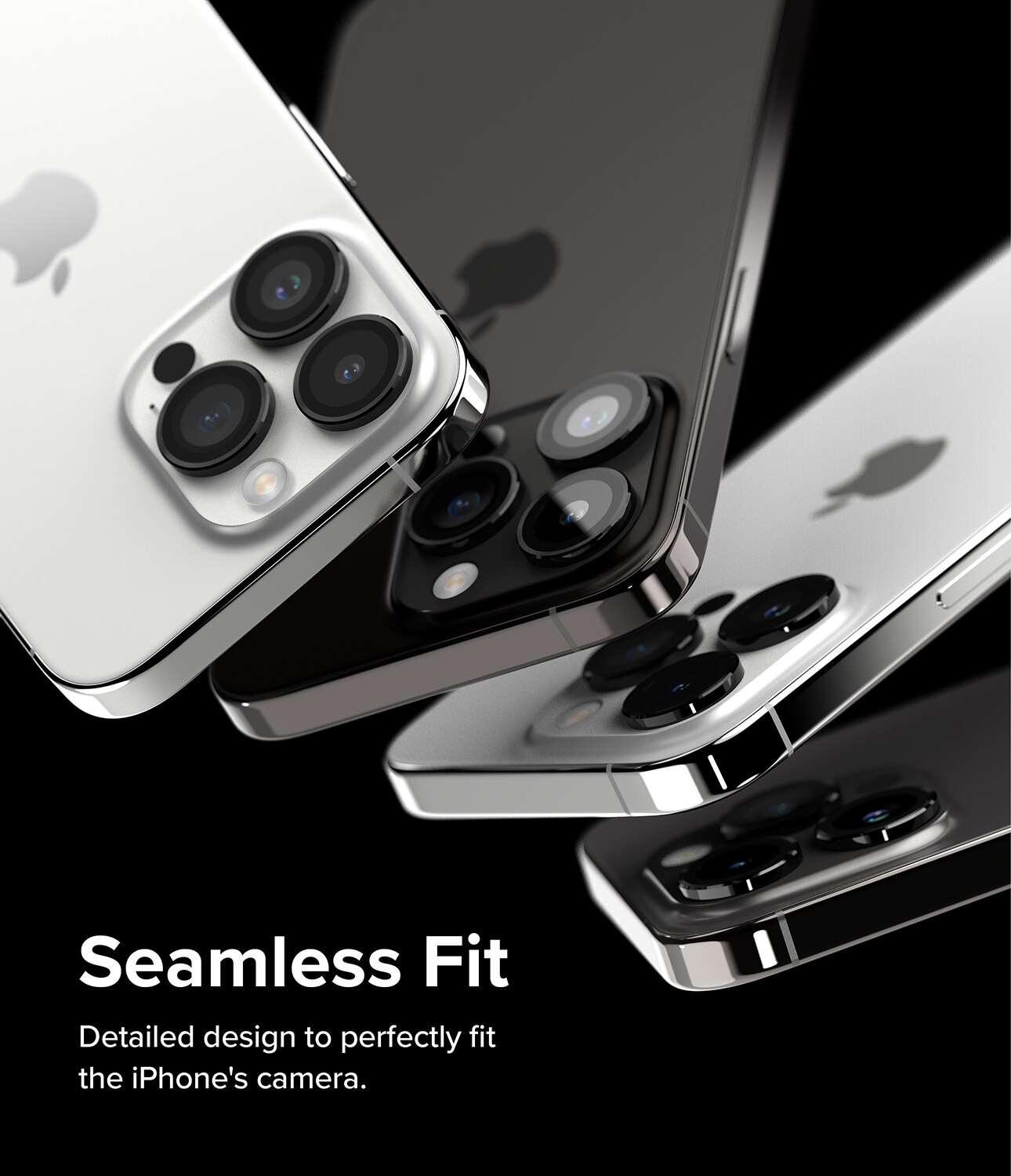 Camera Lens Frame Glass iPhone 15 Pro Max Sort