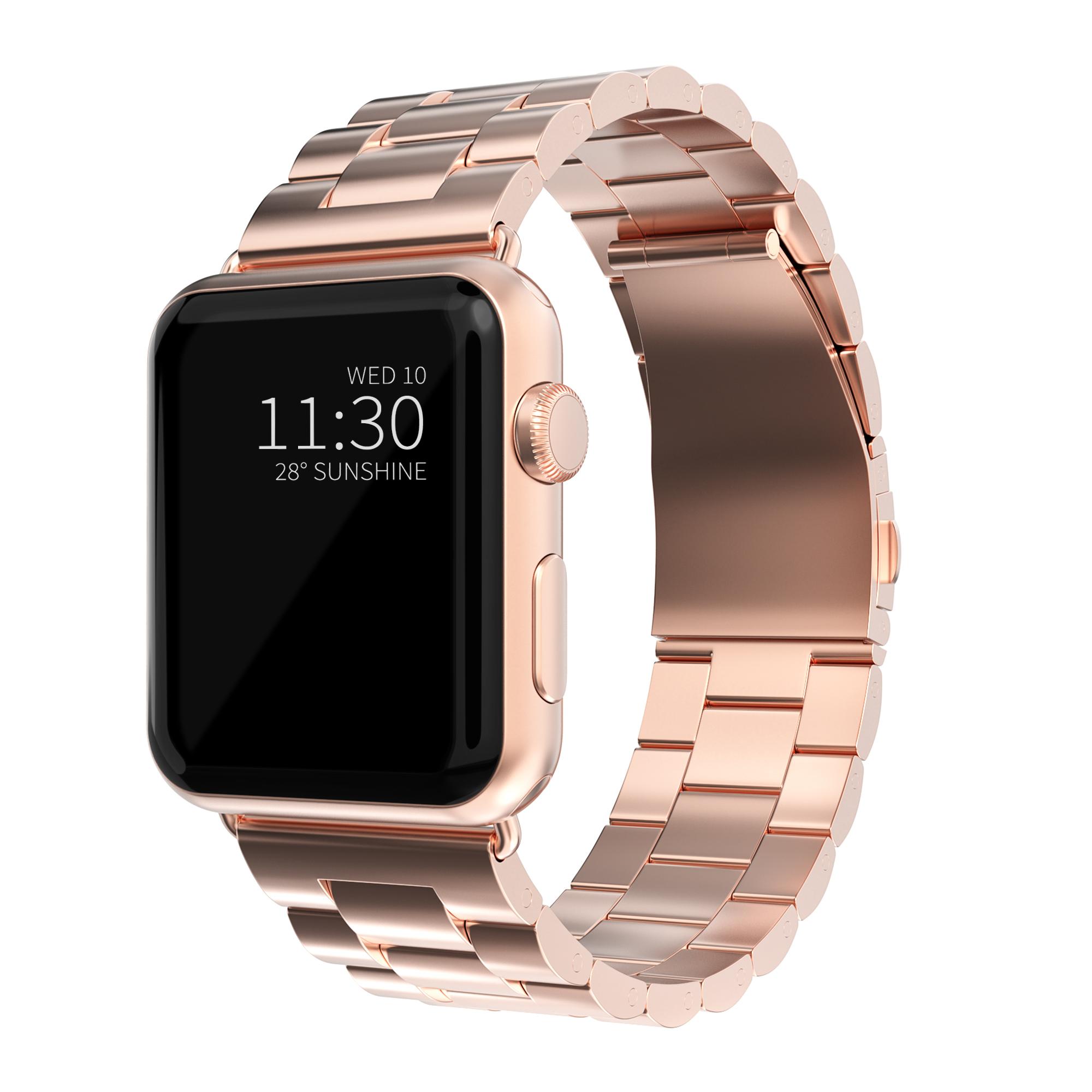 Metalarmbånd Apple Watch Series 10 42mm Rose guld